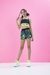 Cropped de Lycra Verde Neon e Preto