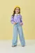 Calça Jeans Wide Leg Com Cós Franzido