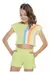 Conjunto com Cropped Rainbow e Shorts de Moletom - comprar online