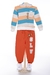 Calça Jogger Em Moletom- Laranja & Bege Claro
