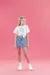 Saia Jeans Com Pregas Em V Frente E Costas - comprar online