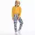 Conjunto De Cropped & Calça Jogger Corações- Amarelo & Branco- Mylu