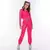 Conjunto De Cropped Em Tule & Calça Jogger Com Inscrições- Pink & Laranja Claro