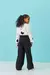 Imagem do Calça Wide Leg Preta Com Clochard