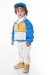 Conjunto De Casaco Com Recortes & Calça Jogger- Azul & Off White- Oliver - comprar online