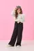 Calça Wide Leg Preta Com Clochard - comprar online