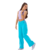 Calça Wide Leg Azul Piscina