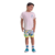 Camiseta Bege com Estampa Atrás