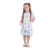 Vestido Estampado Fluido Com Tule Sobreposto