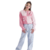 Blusa Manga Longa Tricô Quadrado E Flor Manga Ampla