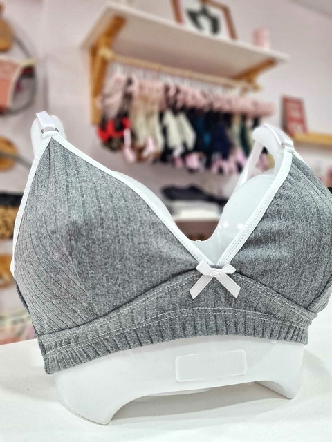 Corpiño Alma gris algodón