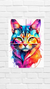 Quadro decorativo - Gato colorido