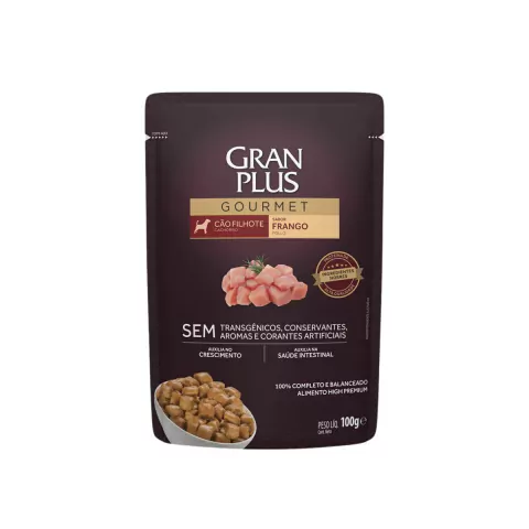 Ração Úmida GranPlus Gourmet Cães Filhotes Frango - 100g