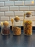 Frascos tapa de corcho set por 3 + cucharas de bambu