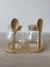 Set de dos frascos de vidrio bambú con cuchara - comprar online