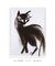 Quadro Decorativo Gato Preto em Pincel