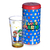 KIT COPO VIDRO INCAN 500 ML + LATA COFRE SUPER MARIO