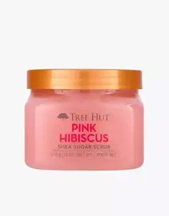 esfoliante de açúcar de karité de hibisco rosa
