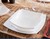 Plato playo cuadrado blanco postre - comprar online