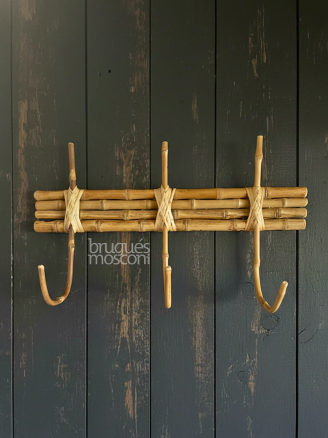 Perchero de pared de caña – Modelo Tejido