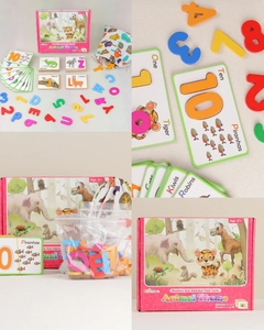 Juego didáctico madera animales y números