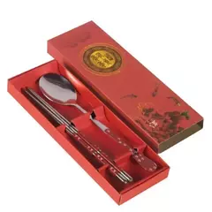 SET palitos chinos + cuchara acero inoxidable