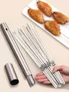 Estuche metal con palitos para brochete x10u
