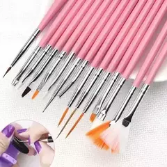 Pinceles De NailArt x15u color al azar
