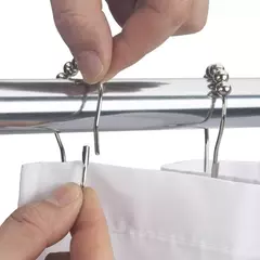 ganchos metálicos para cortinas de baño x12