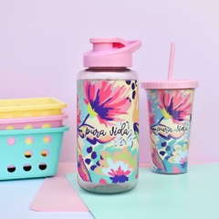 botella max floreada pura vida 1lt