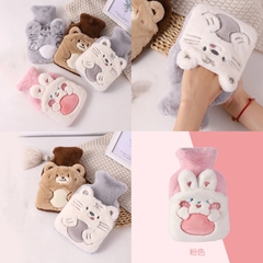 Bolsa de agua caliente c/funda de peluche disponible en rosa 1lt