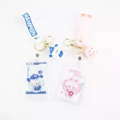 Llavero porta tarjetas azul