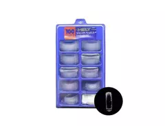 Caja de tips Mely x100 cuadrados clear