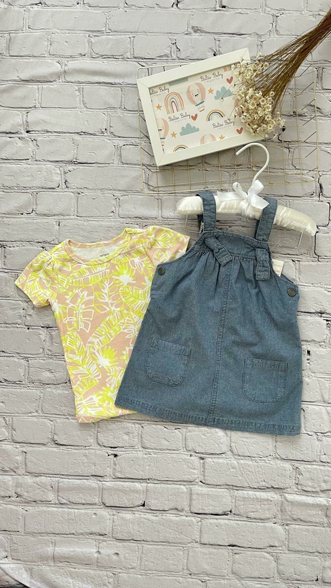 Salopete bebê com bolsos folhagem multicor | Carter's