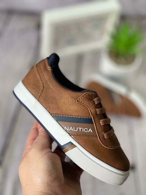 Nautica Kids Boys Tênis de cano baixo com cadarço