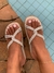 Birk papete rasteira sandália feminina com Strass Brilhos Cruzados - comprar online