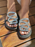 Birken Papete Sandália Conforto Feminina Luxo Cobra Brilho Strass