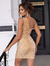 A PEDIDO - Vestido De Fiesta Un Hombro Con Lentejuelas Invitada - comprar online