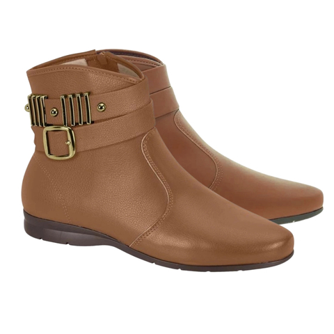 Bota Coturno Caramelo Feminino Beira Rio Boho Chic Pinos Dourados 9084.106