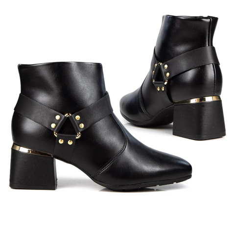 Bota Cano Curto Salto Bloco Modare Preto Ultra Conforto Feminina 7082.104