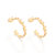 Brinco meia argola com borboletas banhado a ouro 18k