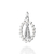 Pingente oval nossa senhora aparecida de prata maciça 925 com zircônias