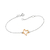 Pulseira em prata maciça 925 e coração banhado a ouro 18k