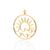 Pingente sol e ondas banhado a ouro 18k