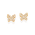 Brinco borboleta banhado a ouro 18k com zircônias