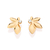Brinco flor banhado a ouro 18k com zircônias