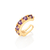Brinco piercing de pressão banhado a ouro 18k com zircônias