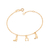 Pulseira com botas e ferradura banhada a ouro 18k