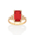 Anel skinny formatura banhado a ouro 18k com cristal e zircônias