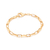 Pulseira elos cadeado abaulados banhada a ouro 18k